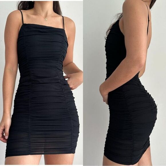 Reformation Wyatt Mini Black Dress Size 2 - Picture 1 of 14